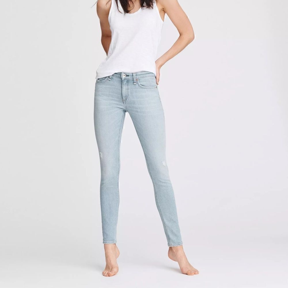 $225 Women's Rag & Bone Cate Mid-Rise Skinny Jeans in Axel Wash Size 26